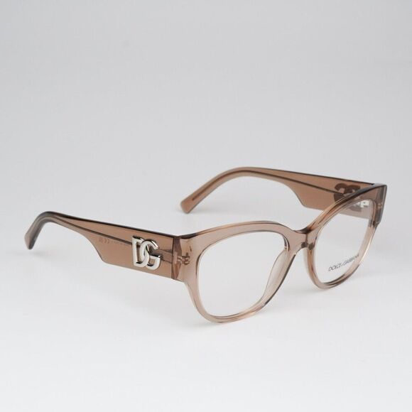 NEW D&G DG3377 3432 Transparent Camel Square Women Eyeglasses - Picture 1 of 9